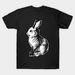Ink rabbit sketch 08/04/23- wildlife inspired art T-Shirt